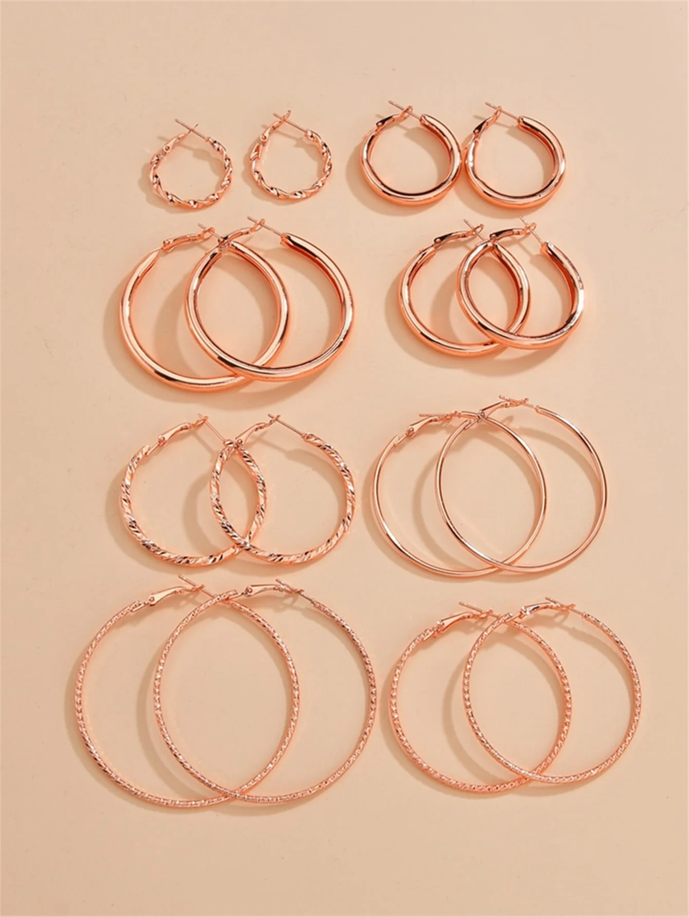 8 Pack Round Hoop Earrings - Image 4