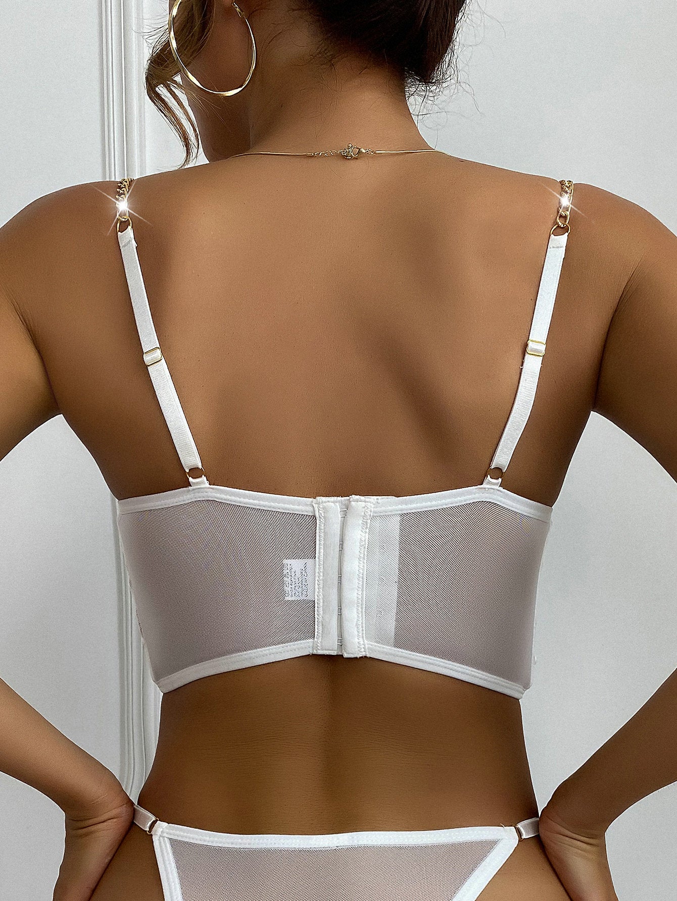Embroidery Chain Linked Underwire Bra - Image 2