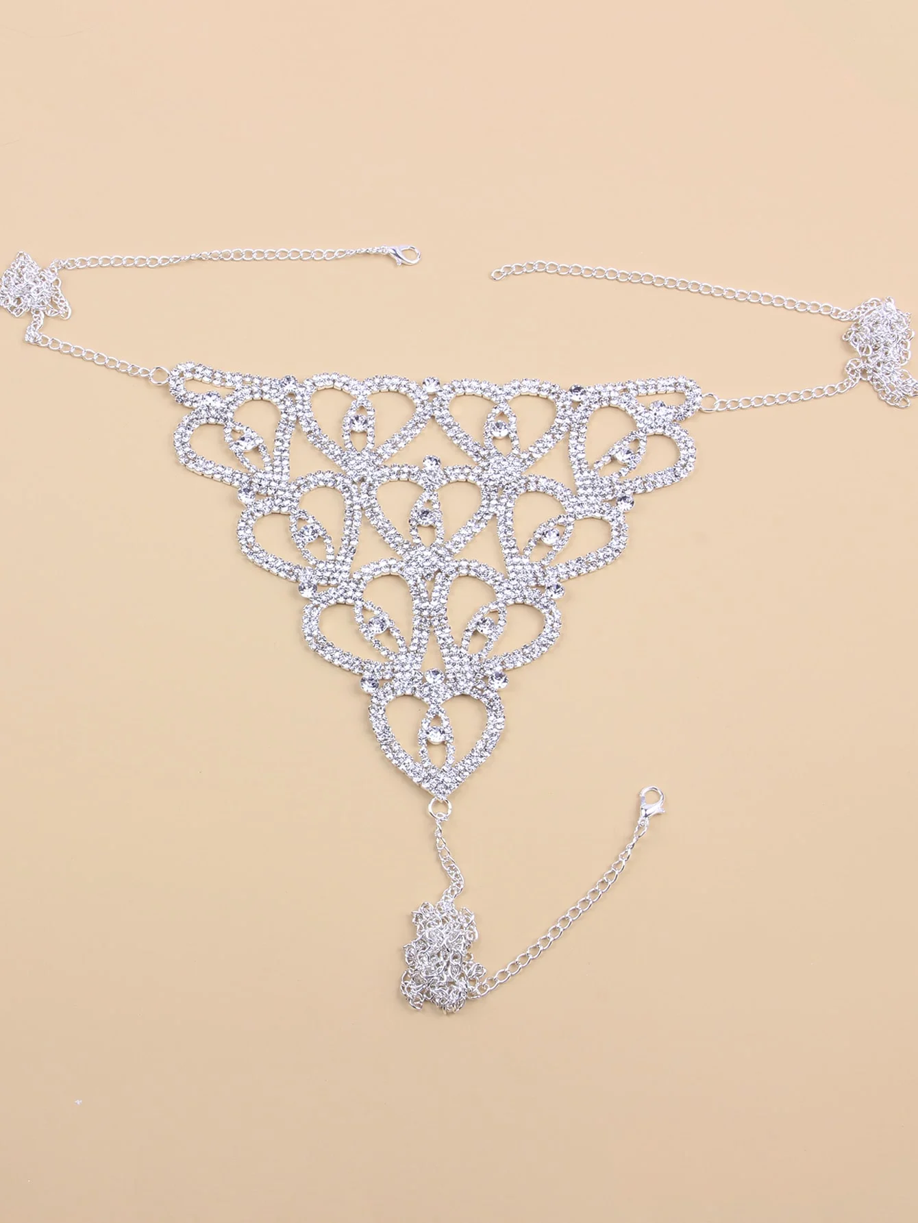 Heart Rhinestone Body Chain Panty - Image 2