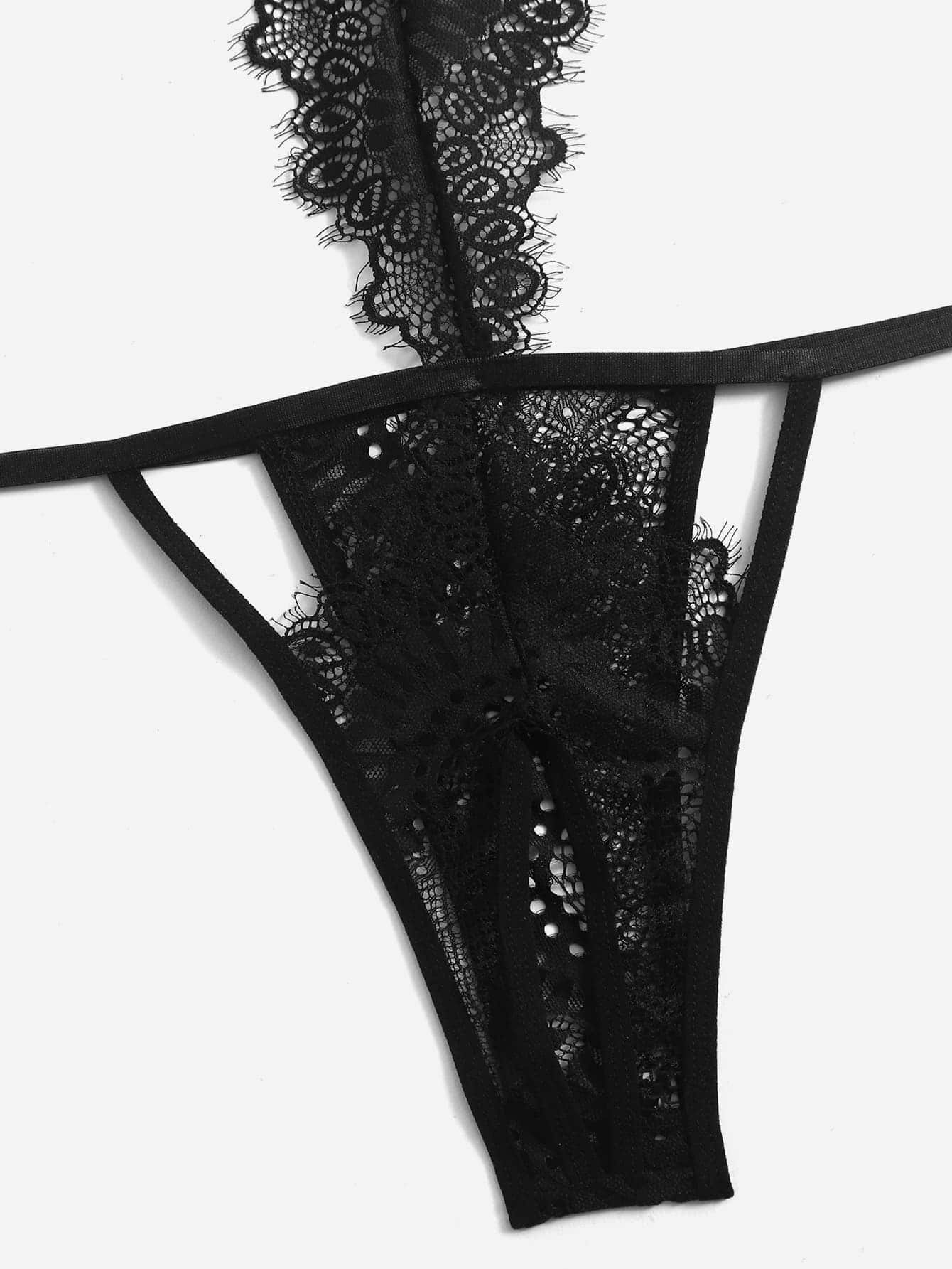 Lace Crotchless Teddy Bodysuit - Image 5