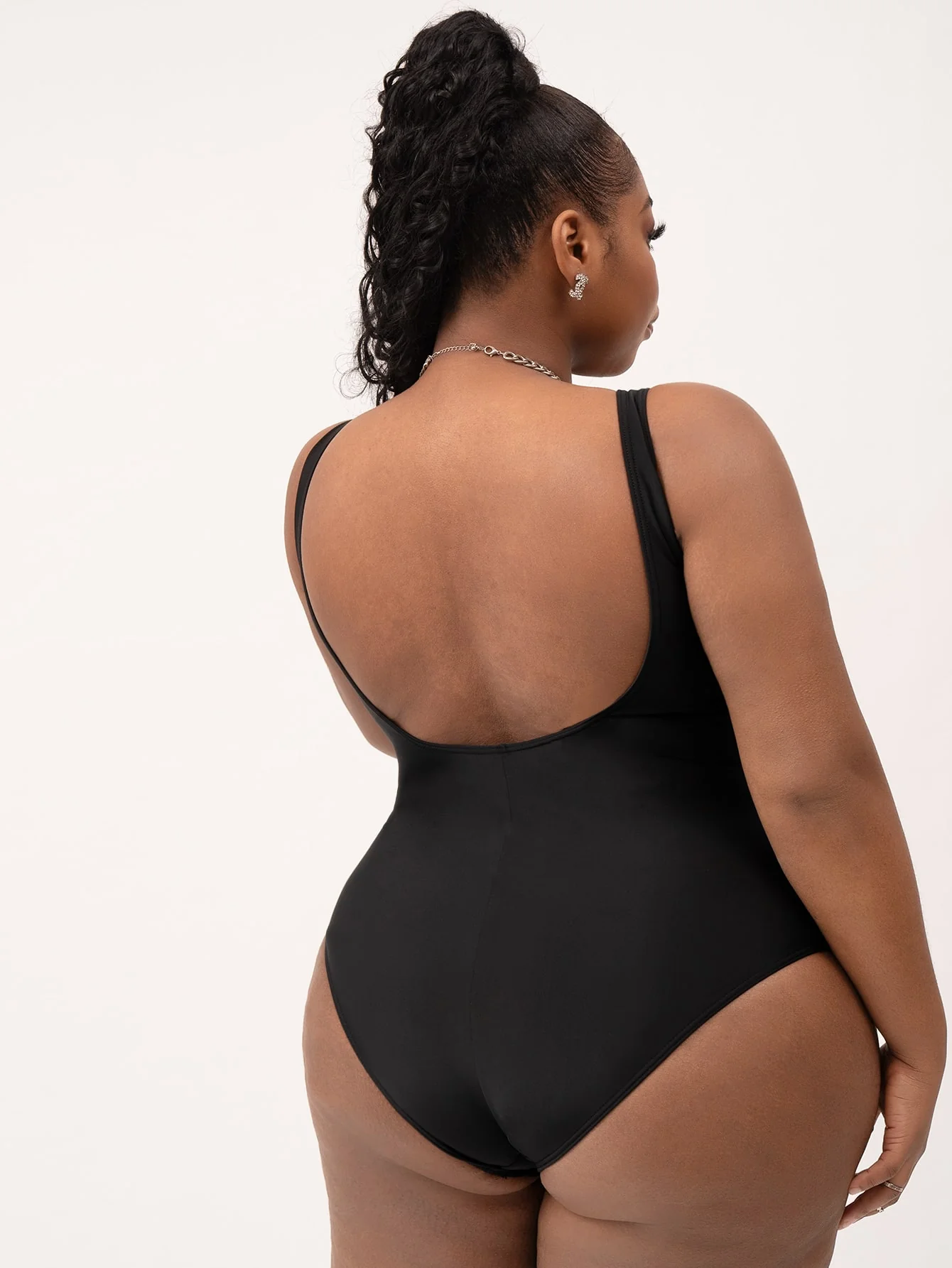 Plant Print Mesh One Piece Swimsuit - Image 2