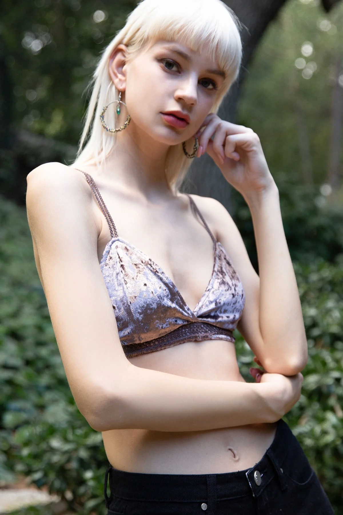 Velvet Triangle Bralette - Image 7